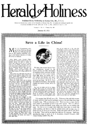 Title Page of Herald of Holiness - January 19, 1921