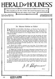 Front page of Herald of Holiness - April 5, 1922