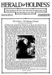 Front page of Herald of Holiness - April 12, 1922