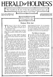 Front page of Herald of Holiness - August 2, 1922