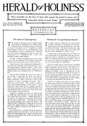 Front page of Herald of Holiness - November 29, 1922