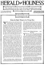 Front page of Herald of Holiness - December 13, 1922