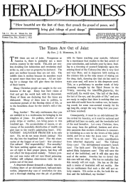 Front page of Herald of Holiness - March 7, 1923