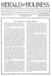 Front page of Herald of Holiness - August 15, 1923