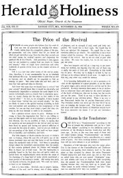Front page of Herald of Holiness - November 26, 1924