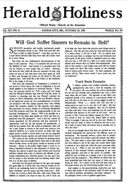 Front page of Herald of Holiness - October 28, 1925