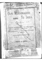 Our Missionaries to India