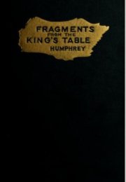 Fragments from the King's Table