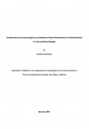 Countermovement Jump Height as an Indicator of Sprint Performance in Female Division 2 Track and Field Athletes