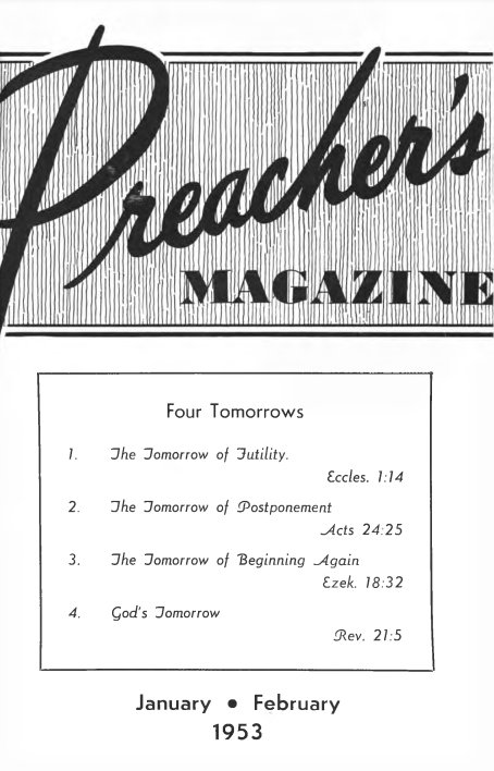 Title Page of Preacher's Magazine Jan/Feb 1953