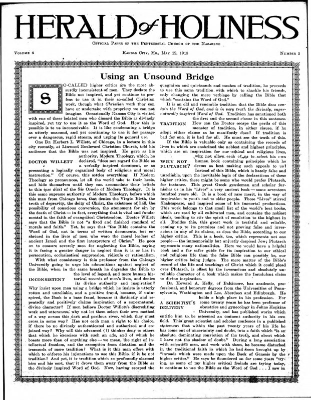 Title Page of Herald of Holiness - May 12, 1915