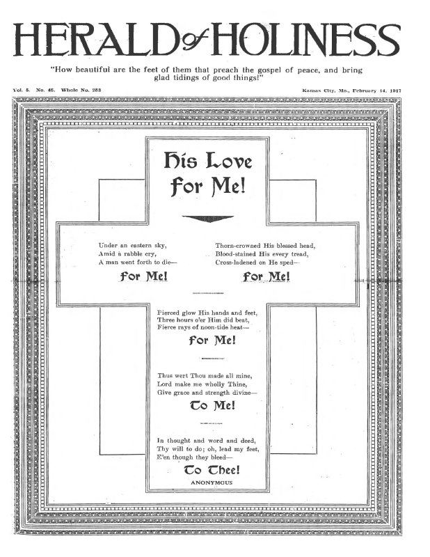 Title Page of Herald of Holiness - February 14, 1917
