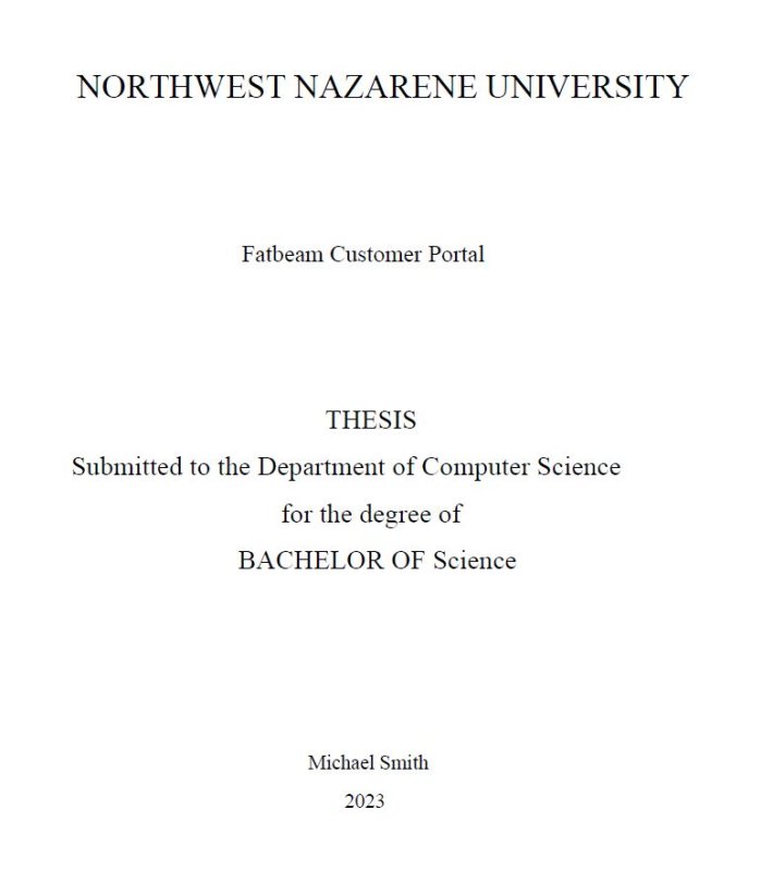 Thesis title page