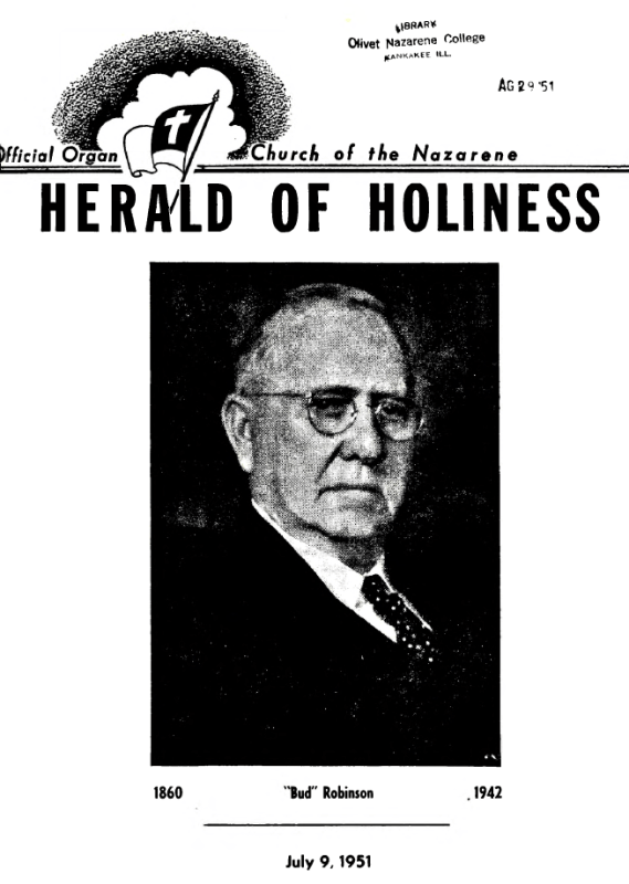 Title Page of Herald of Holiness - July 9, 1951