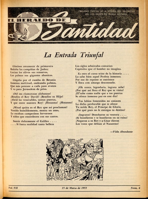 Portada: La entrada triunfal, Vida Abundante