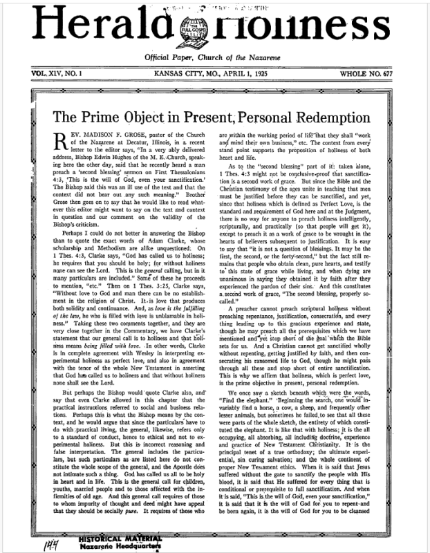 Herald of Holiness - April 1, 1925