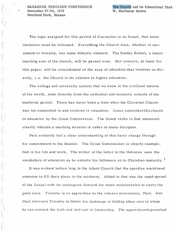 The Church and its Educational Task (Brown)