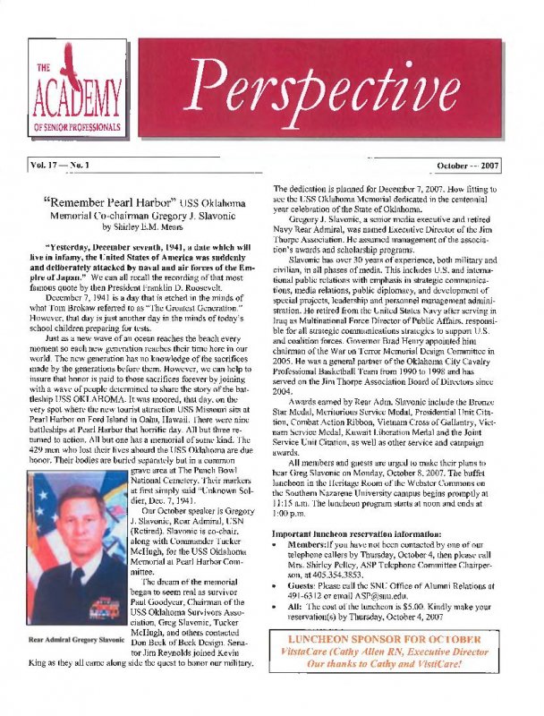 The Academy Perspective Vol. 17 2007-2008