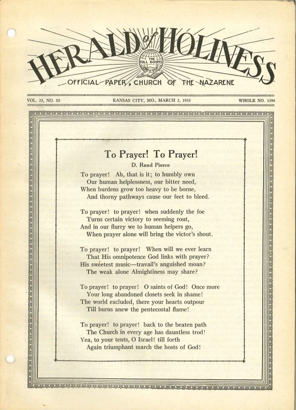 HERALD OF HOLINESS - March 2, 1935