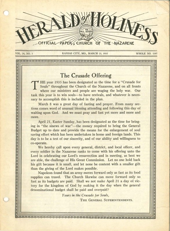 HERALD OF HOLINESS - March 23, 1935