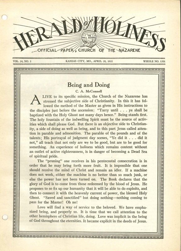 HERALD OF HOLINESS - April 20, 1935