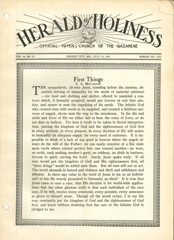 HERALD OF HOLINESS - July 13, 1935