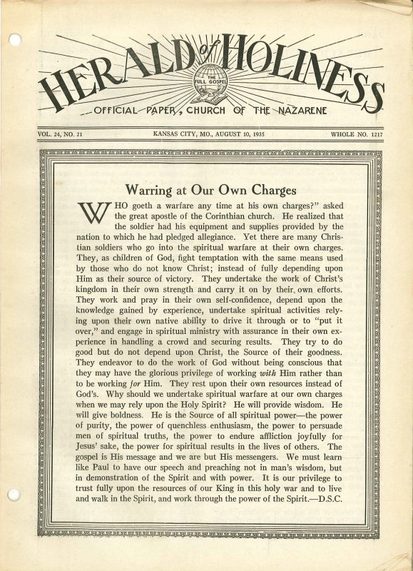 HERALD OF HOLINESS - August 10, 1935