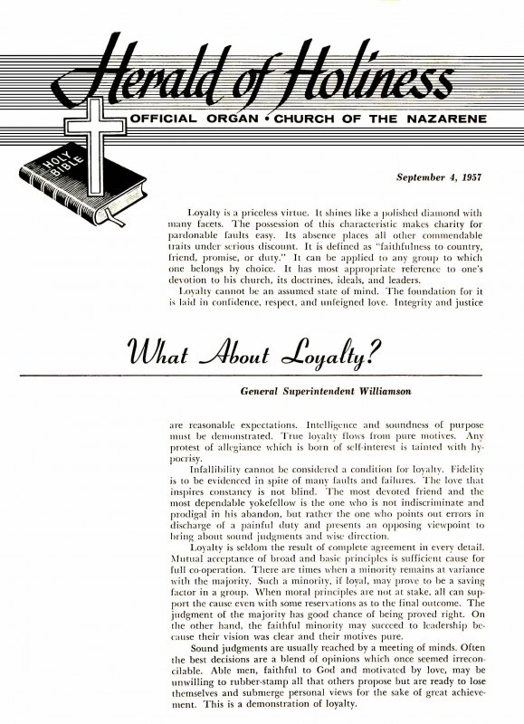 Herald of Holiness - September 4, 1957