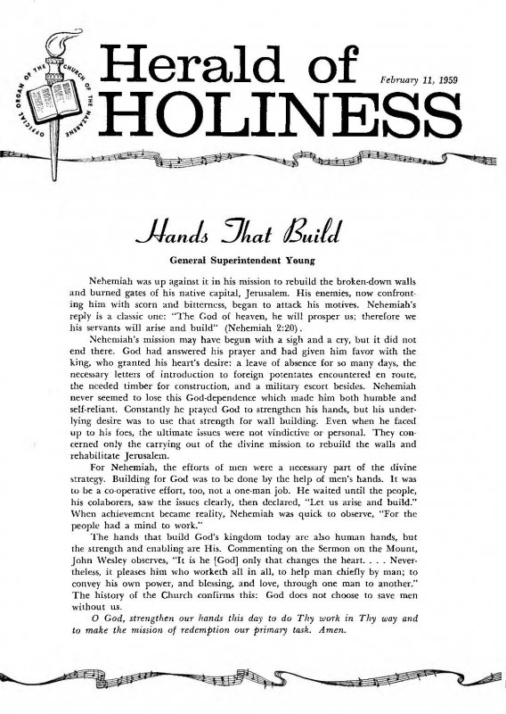 Herald of Holiness - February 11, 1959