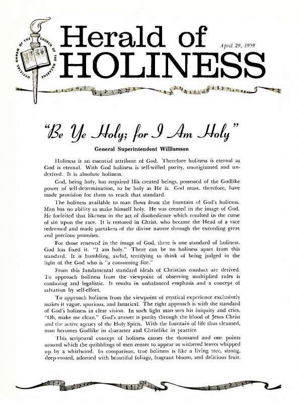 Herald of Holiness - April 22, 1959