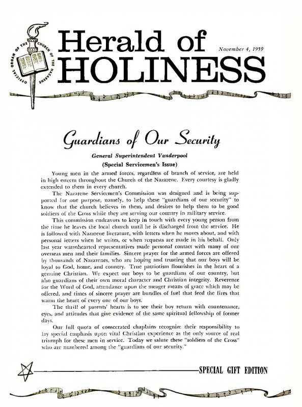 Herald of Holiness - November 4, 1959