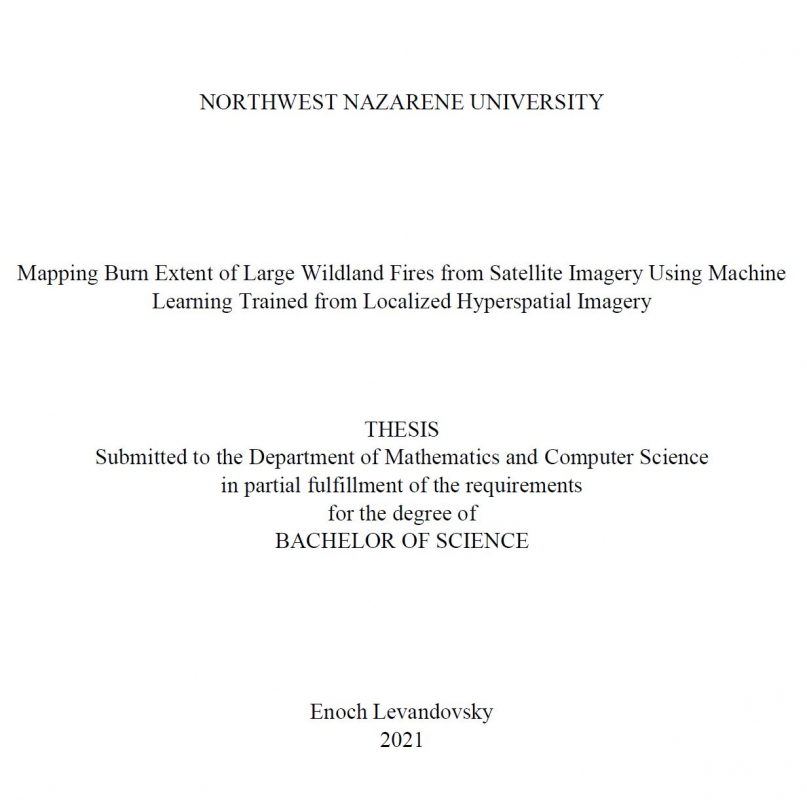 Mapping Burn Extent of Large Wildland Fires from Satellite Imagery Using Machine Learning Trained from Localized Hyperspatial Imagery